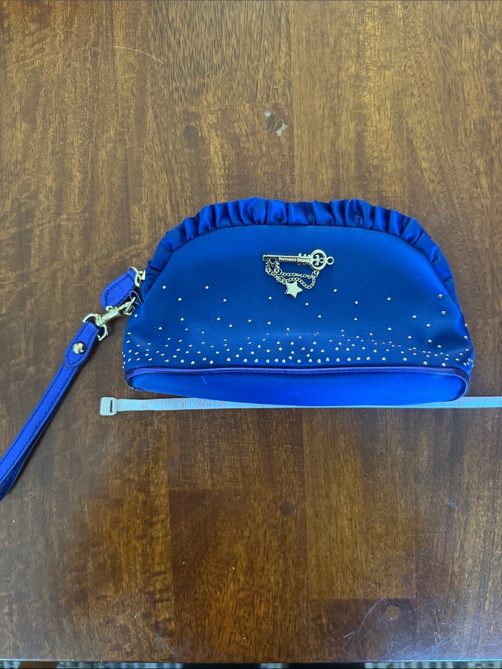 Y2K Victoria's Secret blue satin makeup bag